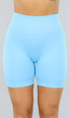 Korte Blauwe Ribbed Yoga Short