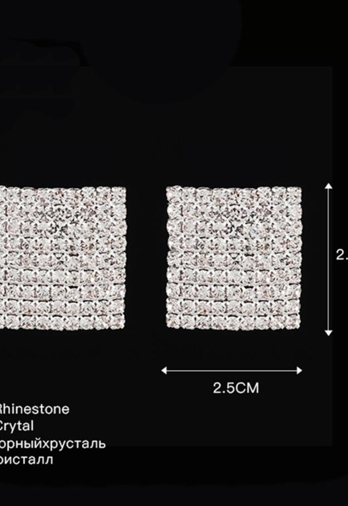 Vierkante Strass Oorbellen
