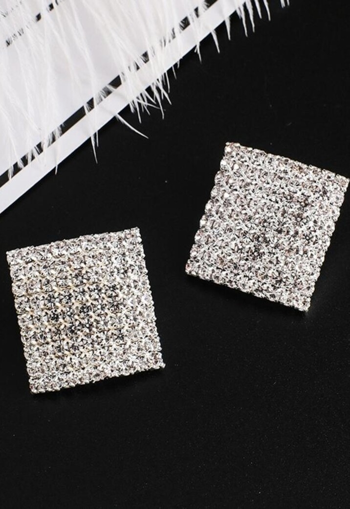 Vierkante Strass Oorbellen