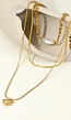 Triple Gouden Stainless Steel Ketting