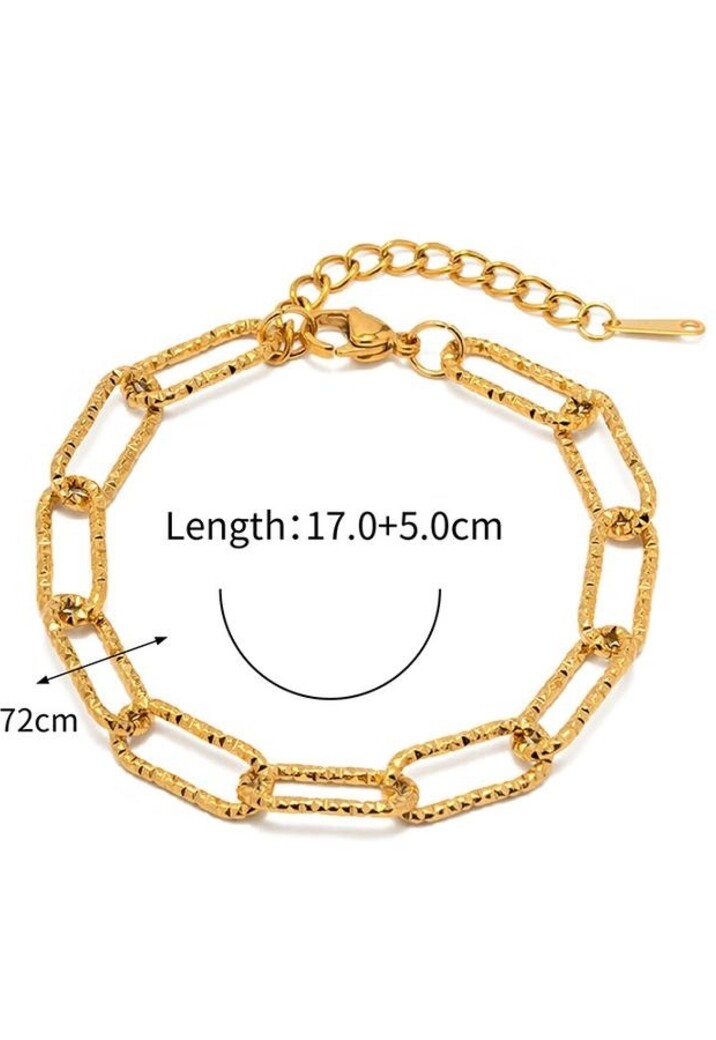 Gouden Stainless Steel Schakel Armband