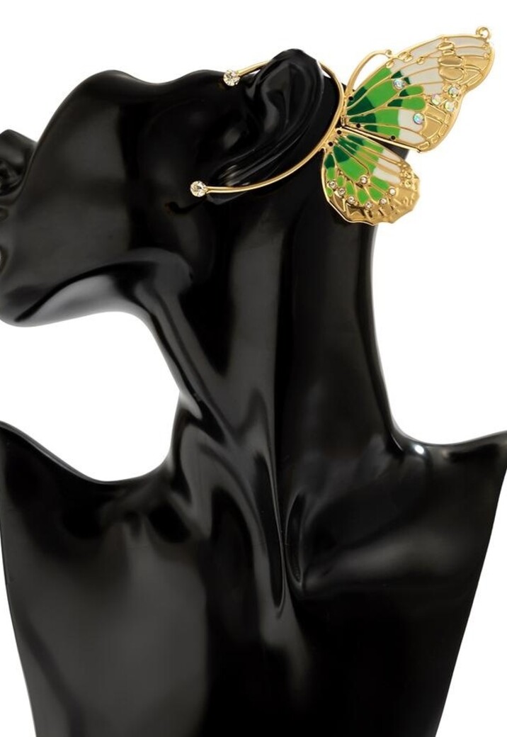 Earcuff met Groen Vlinder Ontwerp