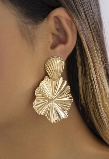 NEW1704 Gouden Oorbellen met Shell Look