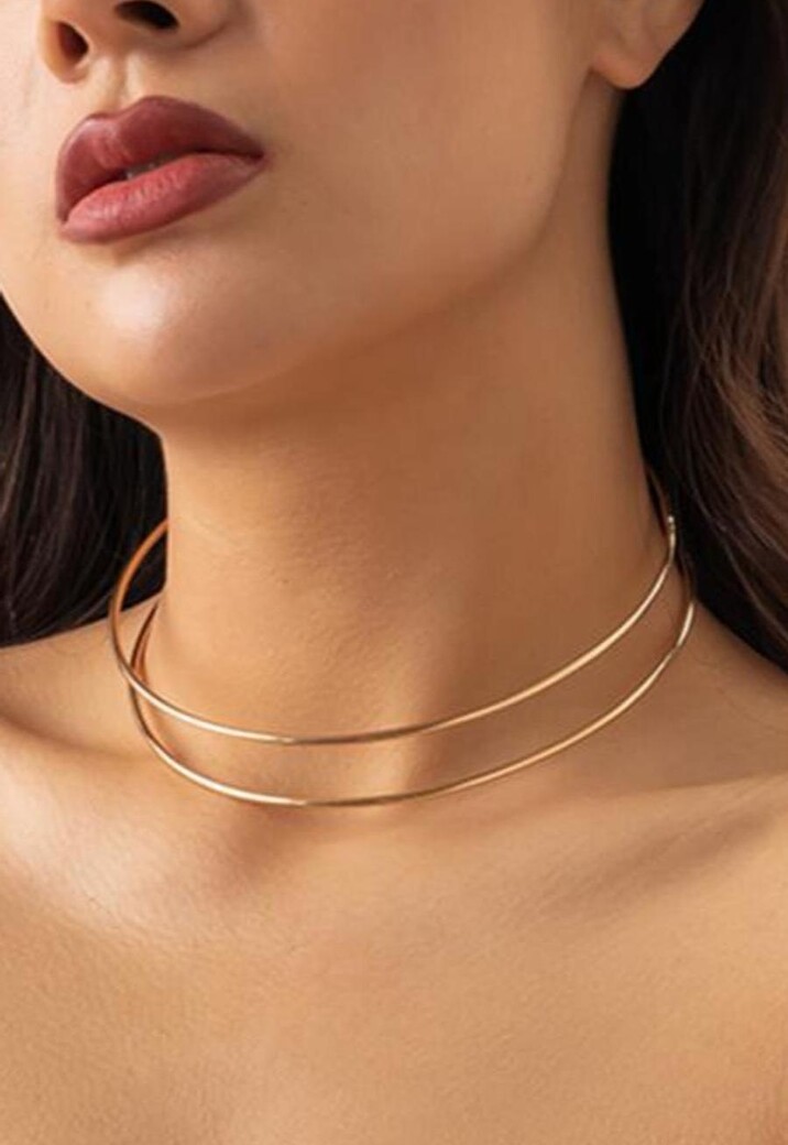 Gouden Eenvoudige Gebogen Choker