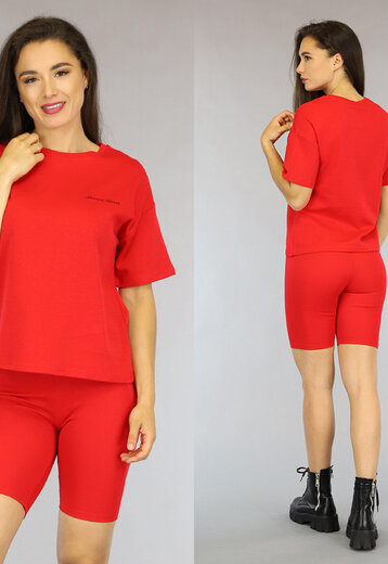WELMONTA Rood Oversized French Touch T-Shirt Maat M/L