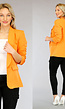 Oranje Blazer met Geplooide Driekwart Mouwen