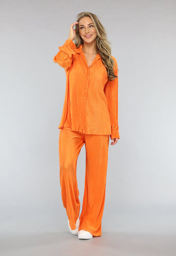 ORANJE-F Oranje Glanzende Rib Two Piece