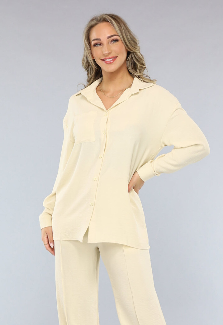 Beige Flowy Co Ord Set