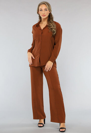 Bruine 2-delige Set met Pantalon
