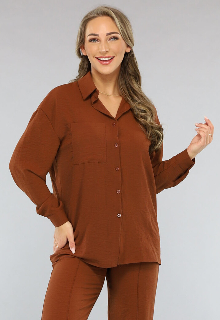 Bruine 2-delige Set met Pantalon