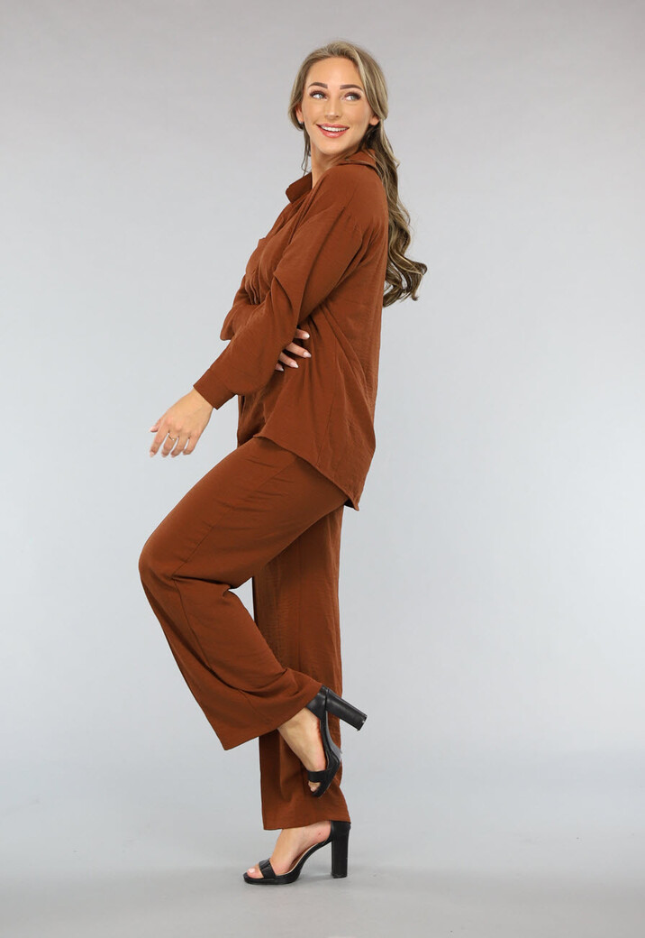 Bruine 2-delige Set met Pantalon