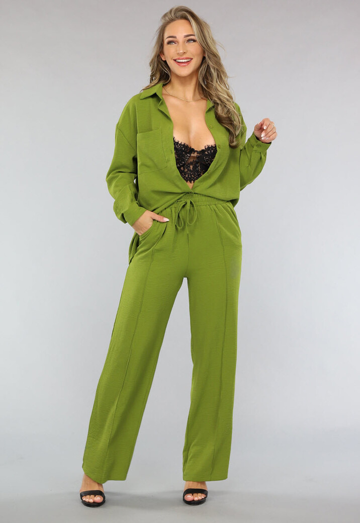 Matchende Set met Pantalon in Olijfgroen