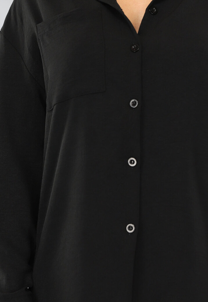 Zwarte Stretchy Wide Leg Two Piece