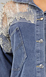 Donkerblauw Spijkerjasje met Glitter Details