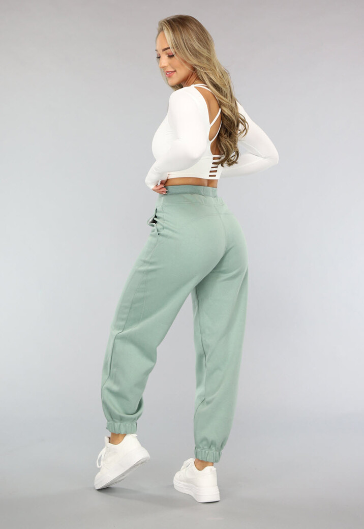 Mintgroene Joggingsbroek met Veters