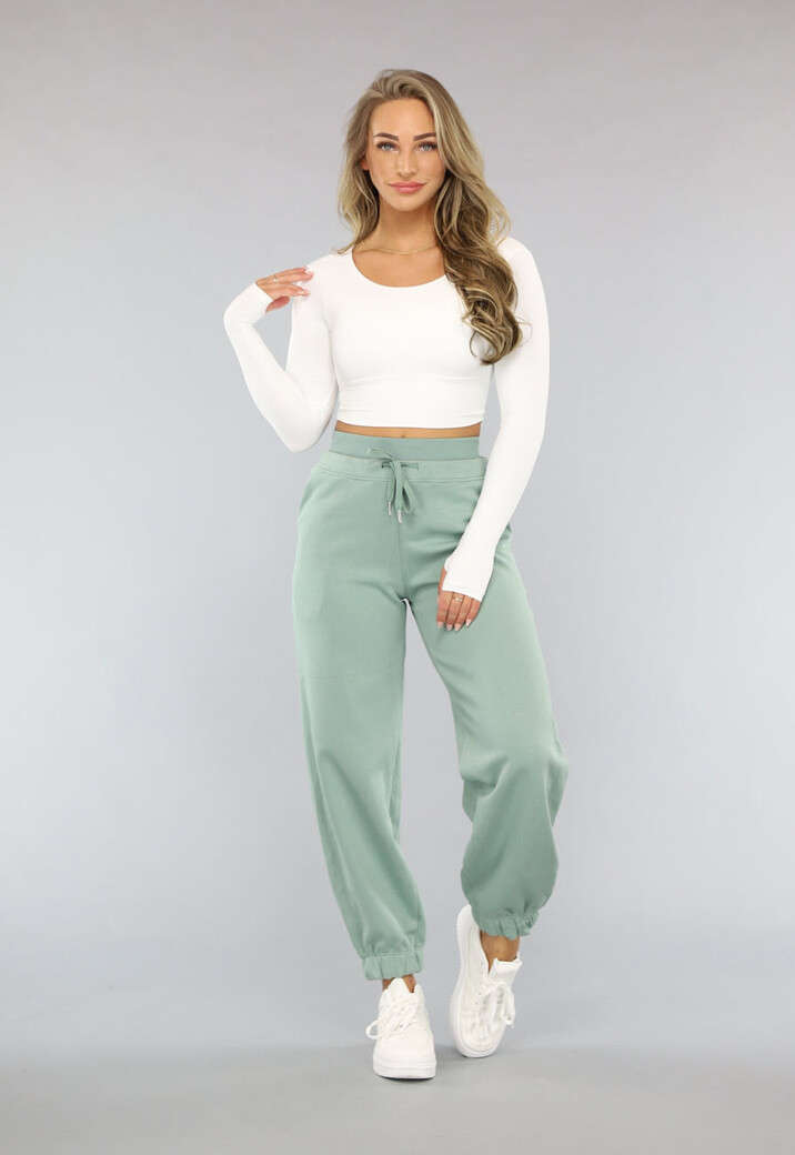 Mintgroene Joggingsbroek met Veters