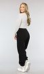 Zwarte Lounge Broek met Grote Elastische Band