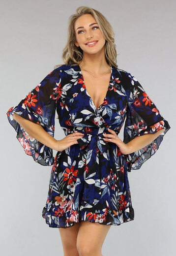 Overslag Jurk met Bloemen Print