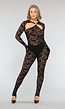 Kanten See Through Catsuit met Ringdetail