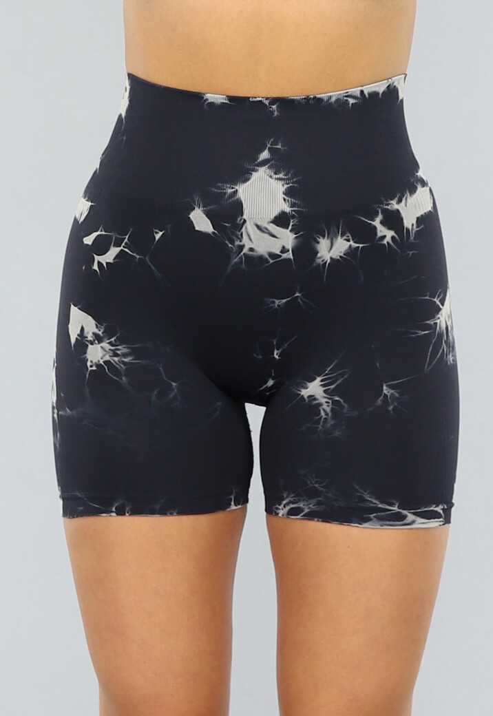 Kort Fitness Broekje met Scrunch in Print