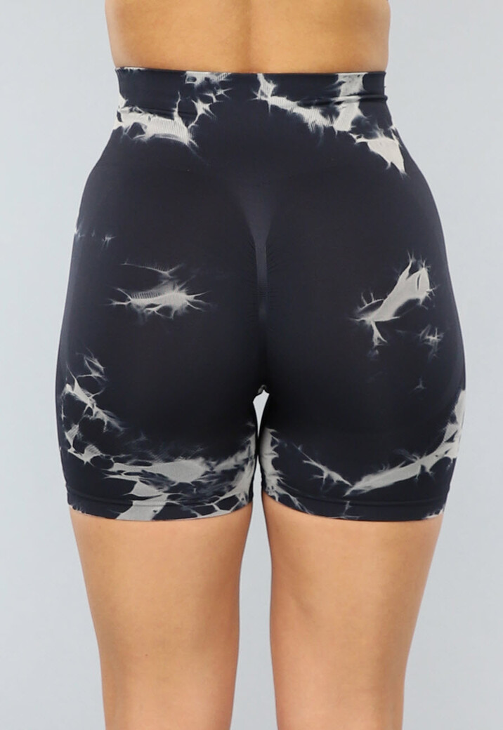 Kort Fitness Broekje met Scrunch in Print