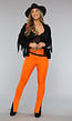 Oranje Skinny Jeans met Split