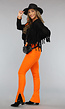 Oranje Skinny Jeans met Split