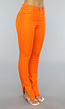 Oranje Skinny Jeans met Split