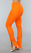 Oranje Skinny Jeans met Split
