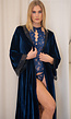 Velvet Kimono in Navy met Kant