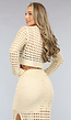 Beige Gehaakte 2-delige Cover Up Set