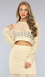 Beige Gehaakte 2-delige Cover Up Set