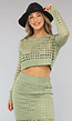 Groene Crochet Cover Up Two Piece