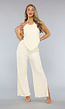 Ecru 2-delige Set met Halter Top
