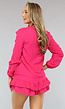 Fuchsia Ibiza Co Ord Set met Ruches
