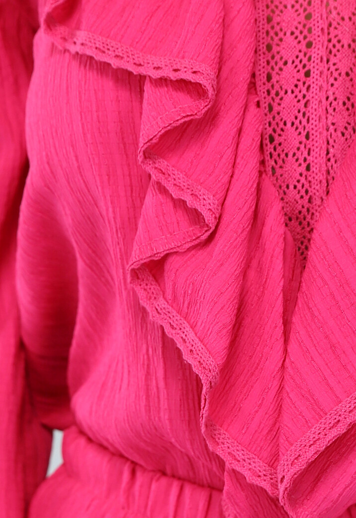 Fuchsia Ibiza Co Ord Set met Ruches