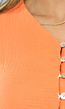 Longsleeve Mousseline Playsuit in Oranje