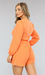 Longsleeve Mousseline Playsuit in Oranje