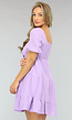 Lila Mousseline Jurk met Strikdetail