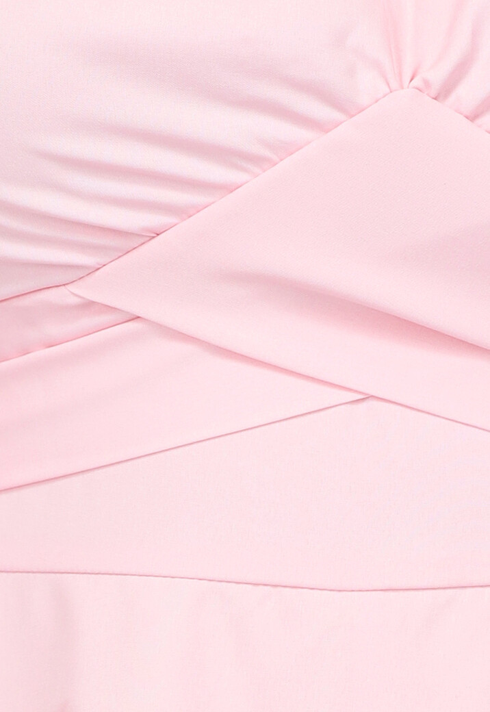 Lichtroze Ruffle Playsuit met Overslag Detail