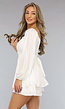 Witte Flowy Playsuit met Strikdetail