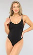 Zwarte Elastische Corrigerende Bodysuit