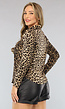 Panterprint Blouse met Lange Mouwen