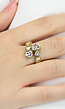 Gouden Stainless Strass Hartjes Ring