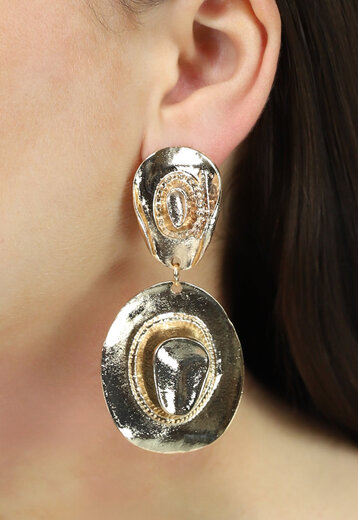 Gouden Oorbellen met Cowboyhoedjes