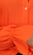 Oranje Mousseline Blouse met Trompetmouwen
