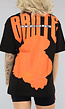 Zwart Unisex T Shirt met Oranje Tiger