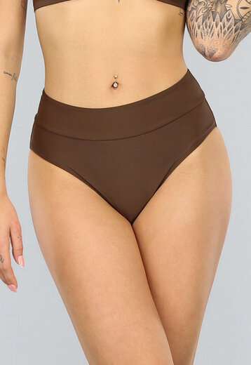Bruine High Waist Bikinislip