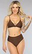 Bruine Bikinitop met Uitneembare Pads in Triangel
