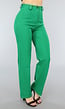 Groene Elastische Straight Leg Pantalon